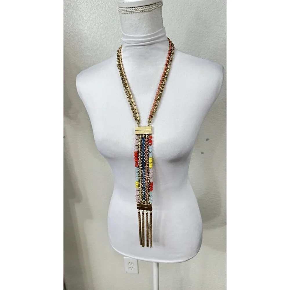 Cabi True Colors Tassel Necklace Beaded Bracelet( 2 in one combo) Convertible